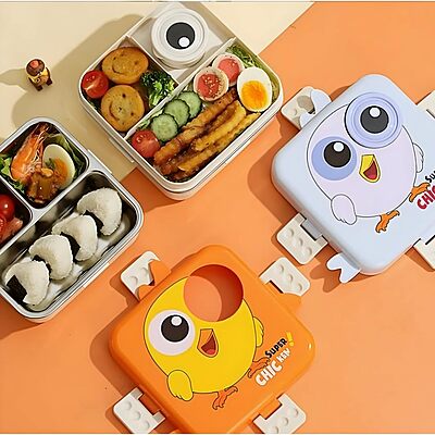 Stainless Steel Bento Lunch Box Kid-Friendly Double Decker Design, Leakproof, BPA-Free Lunch Box Stainless Steel Bento Lunch Box Kid-Friendly Double Decker Design, Leakproof, BPA-Free Lunch Box
