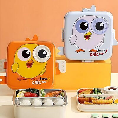 Stainless Steel Bento Lunch Box Kid-Friendly Double Decker Design, Leakproof, BPA-Free Lunch Box Stainless Steel Bento Lunch Box Kid-Friendly Double Decker Design, Leakproof, BPA-Free Lunch Box