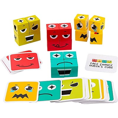 Emoji Cube Face Change Game for Kids, Learning Educational Emotion Change Blocks, Cute Face Changing Cube, Expressions Puzzles Toy for Kids Ages 3 Years and Up 54 Cards Emoji Cube Face Change Game for Kids, Learning Educational Emotion Change Blocks, Cute Face Changing Cube, Expressions Puzzles Toy for Kids Ages 3 Years and Up 54 Cards