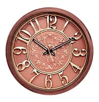 Vintage Product Designer Analogue Round Wall Clock Copper Finish (12 x 12 Inch)